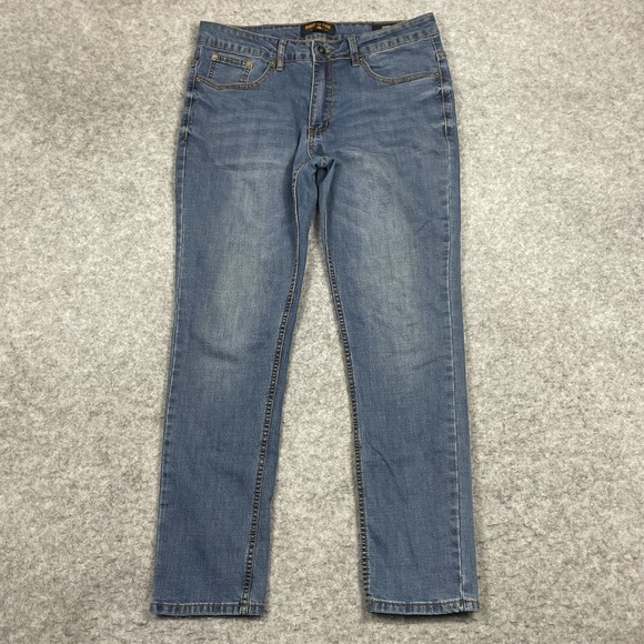 Ring Of Fire Jeans Mens 33x30 Blue Skinny Fit‎ 5 Pocket Denim Medium Wash - Picture 1 of 11